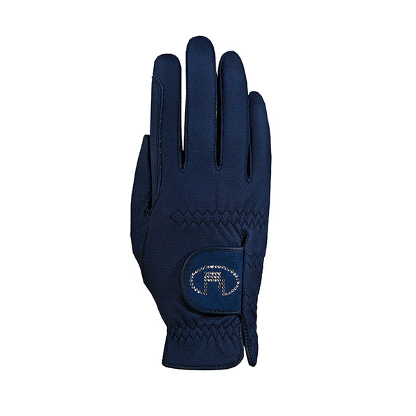 Rękawiczki Lady Line z kryształkami Swarovskiego LISBOA navy blue 3301-308 ROECKL